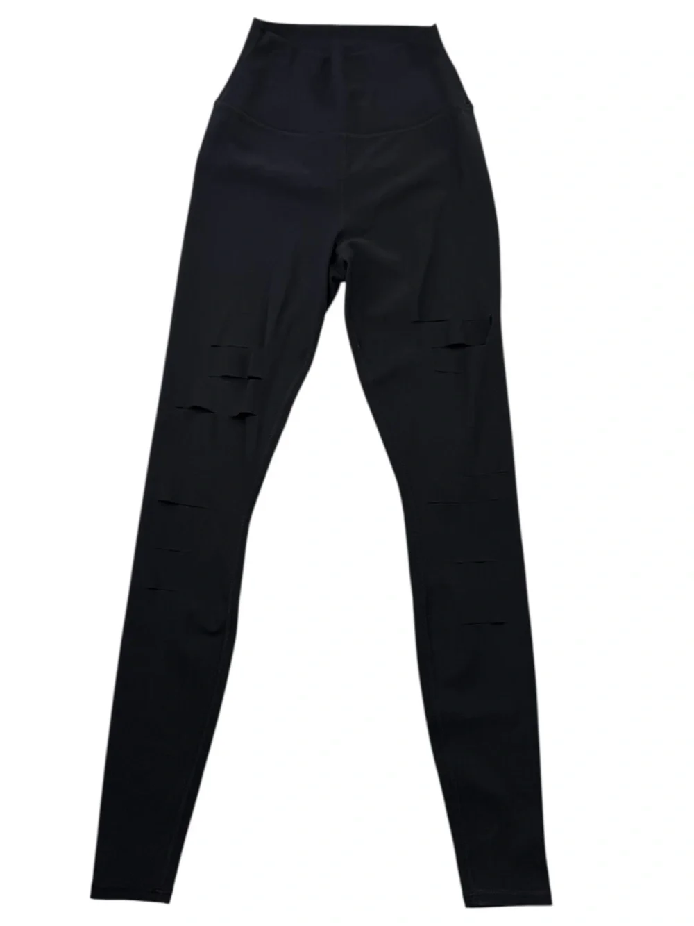 Alo Yoga 7/8 High Waist Ripped Warrior Leggings Black XS